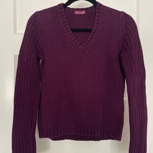 J. Crew Women's V-Neck Sweater in Rich Purple